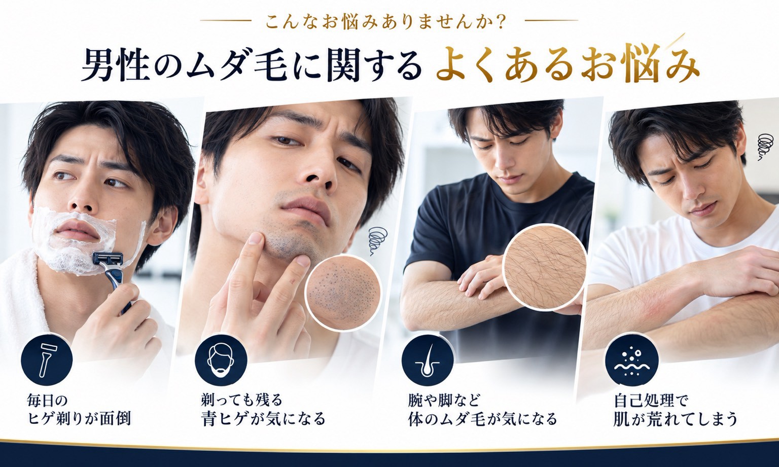 男性医療脱毛のお悩み