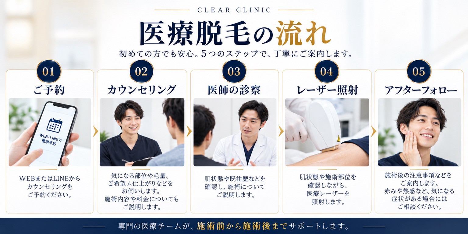 医療脱毛の流れ