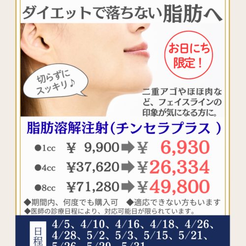 ダイエットで落ちない脂肪へ（お日にち限定）